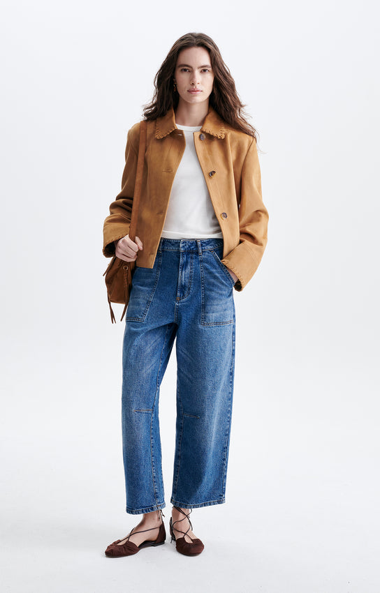 Veste Hector Vanessa Bruno, coloris camel, cuir – vue 2