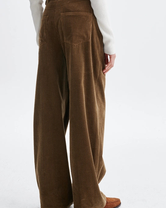 pantalon en velours côtelé, marque Vanessa Bruno, modèle Heric, coloris taupe