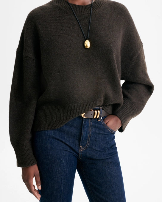 pull col rond en laine et yak, marque Vanessa Bruno, modèle Hinde, coloris marron