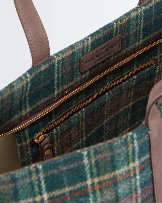 cabas zippé imprimé tartan, grand modèle, marque Vanessa Bruno