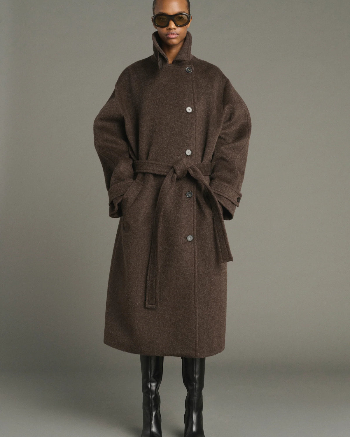 Manteau Jules Soeur, coloris marron, laine – vue 2