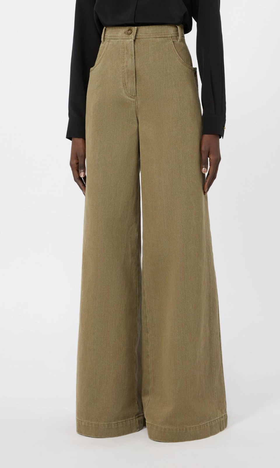 Pantalon Lamaro Max Mara, coloris kaki, coton – vue 2