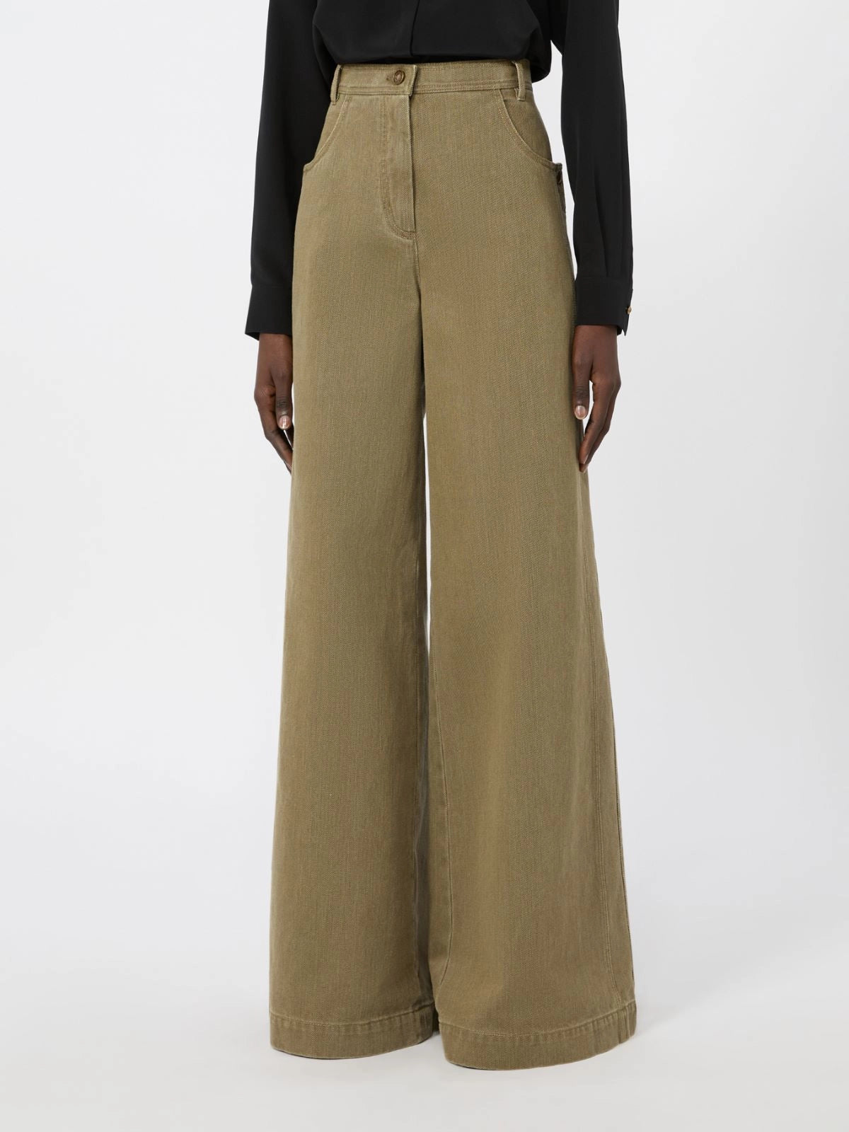 Pantalon Lamaro Max Mara, coloris kaki, coton – vue 2