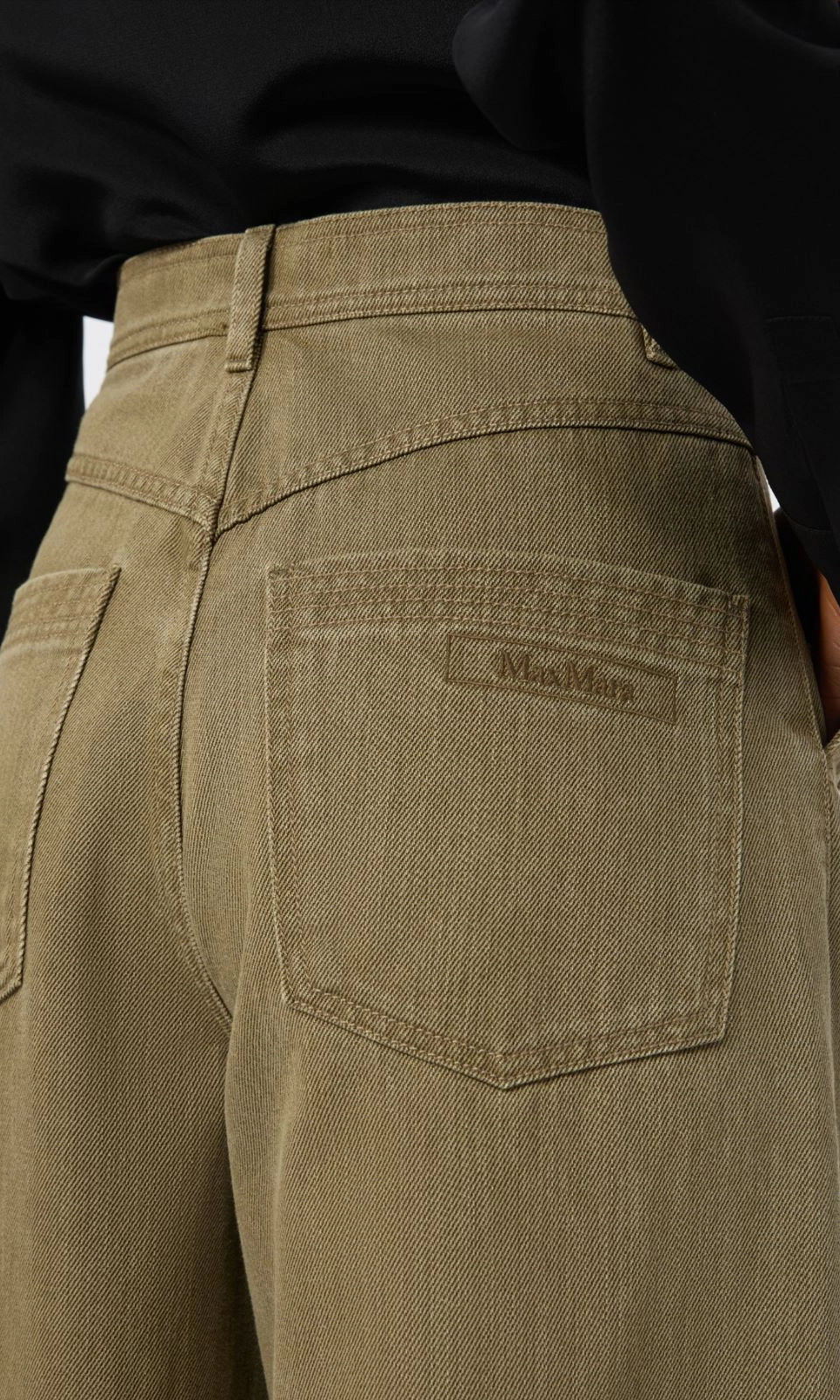 Pantalon Lamaro Max Mara, coloris kaki, coton – vue 3