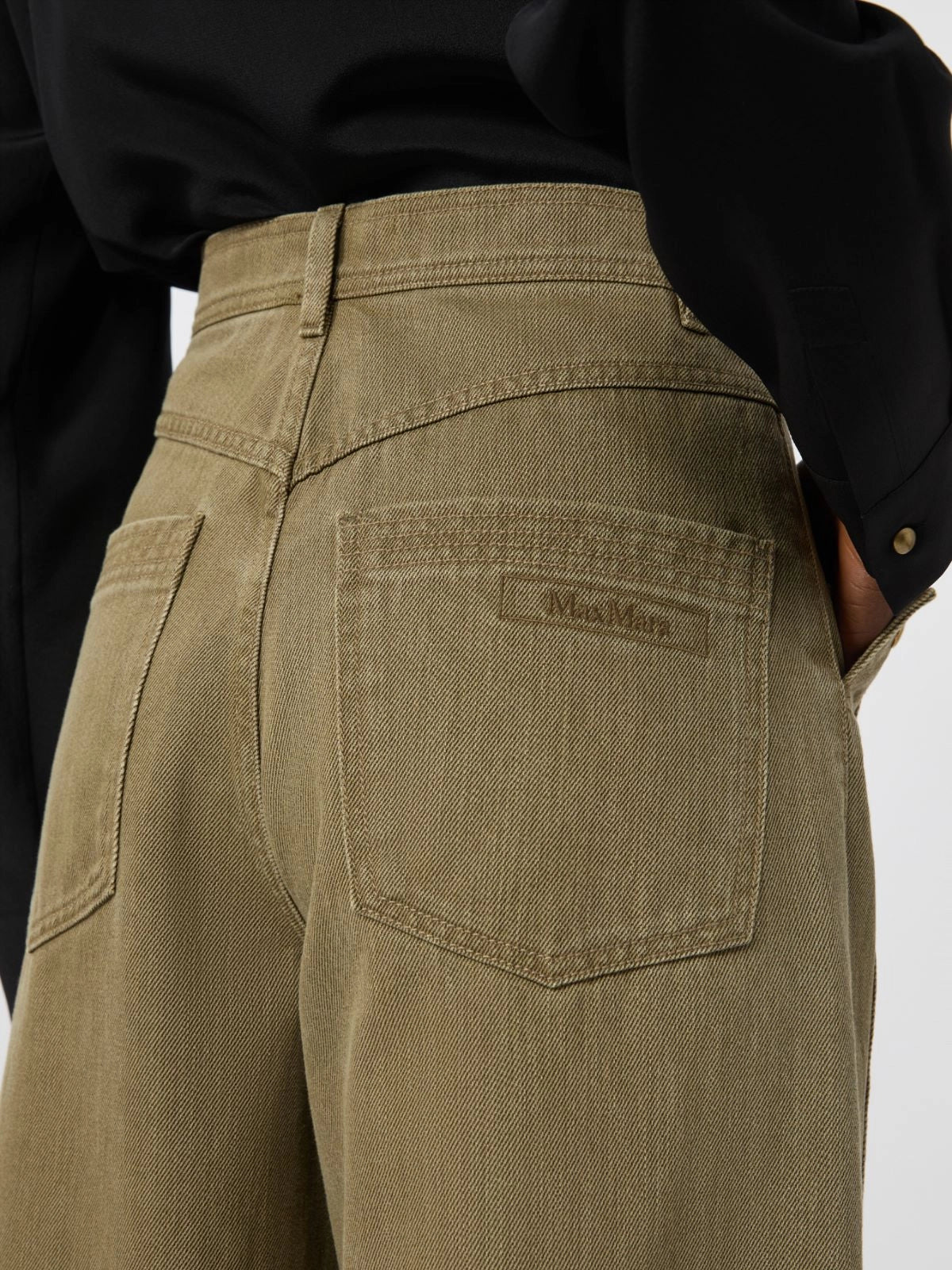 Pantalon Lamaro Max Mara, coloris kaki, coton – vue 3