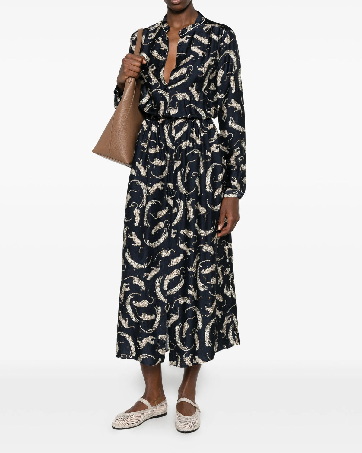 Robe en satin 15421 Forte Forte, coloris marine fonce, viscose – vue 2