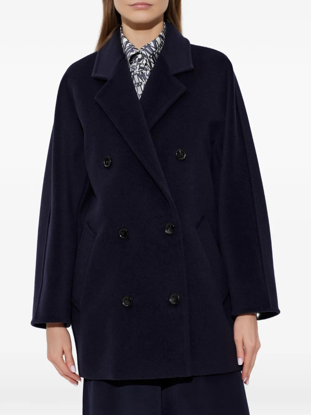 Manteau Rebus Max Mara, coloris marine, laine – vue 3