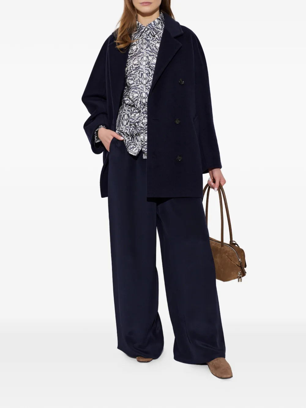 Manteau Rebus Max Mara, coloris marine, laine – vue 2