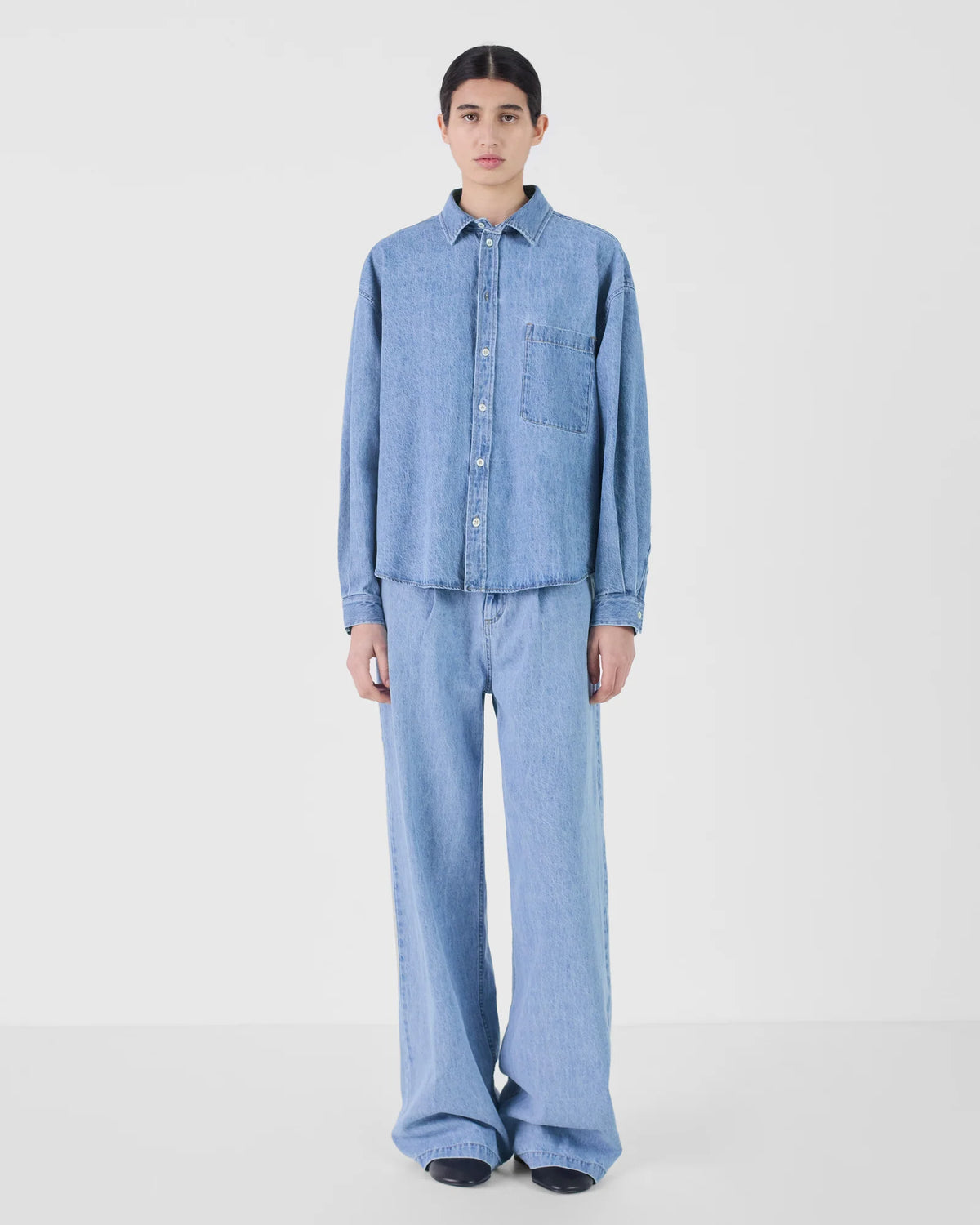 Chemise Renata Masscob, coloris bleu, coton – vue 2