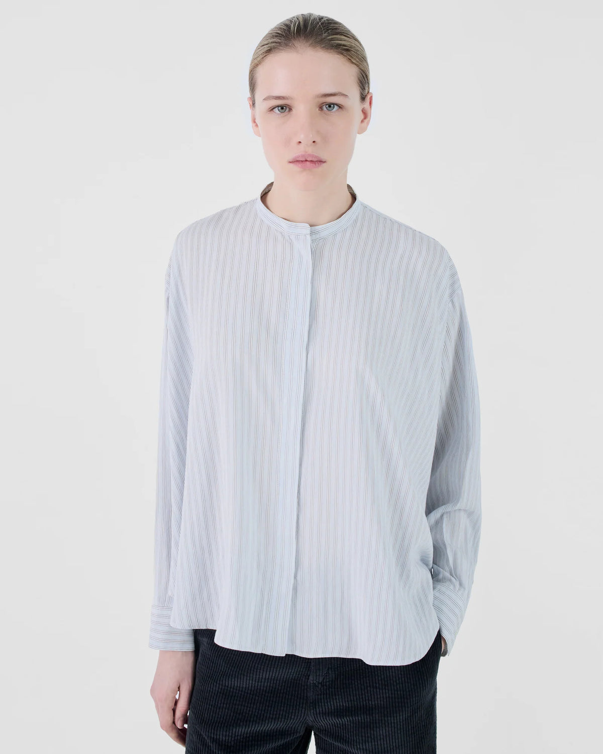 Chemise Jerry Masscob, coloris rayé bleu, viscose – vue 2