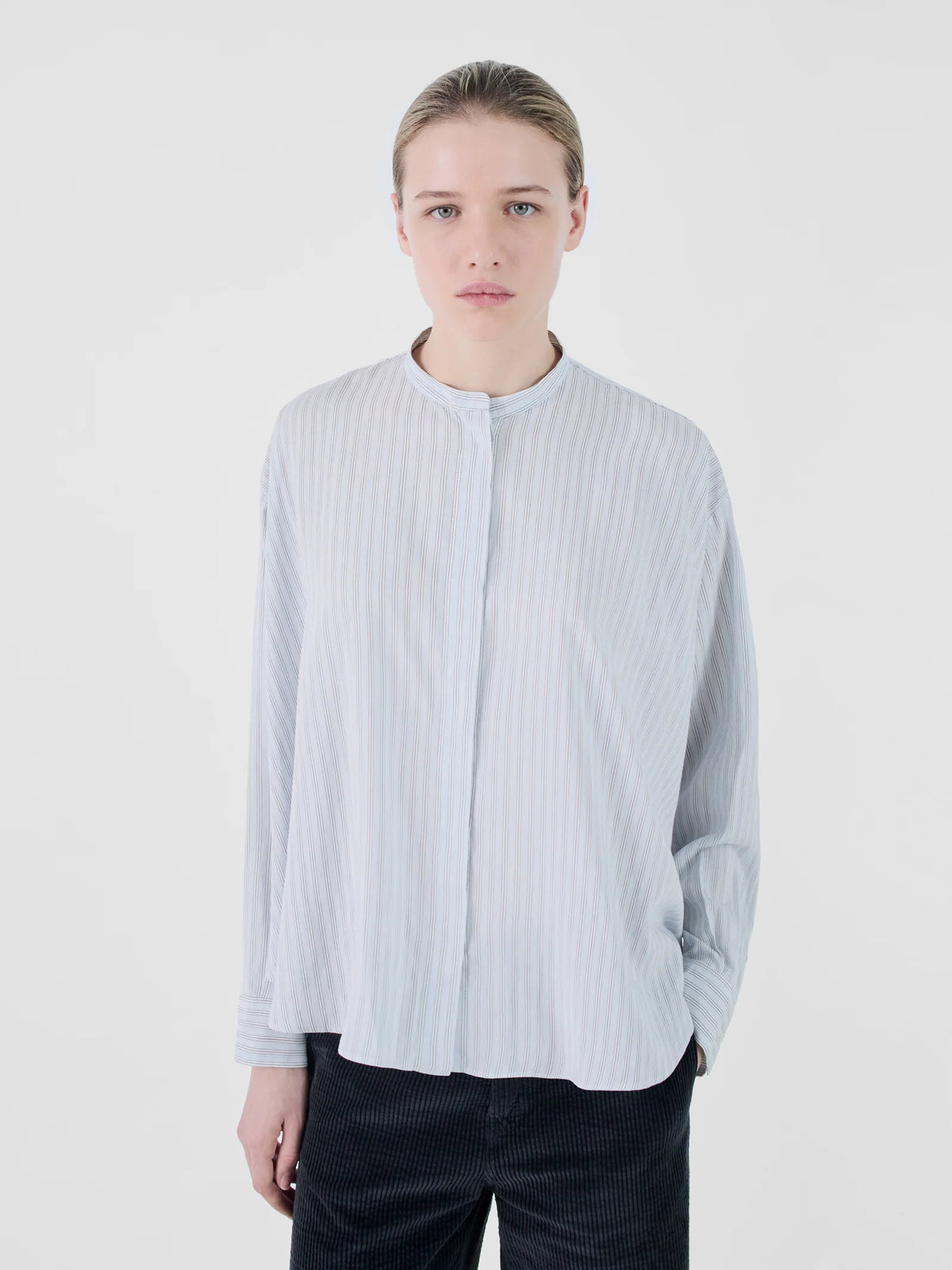 Chemise Jerry Masscob, coloris rayé bleu, viscose – vue 2