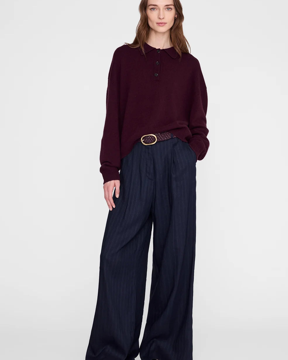 Pull Lee Anine Bing, coloris figue, cachemire – vue 2