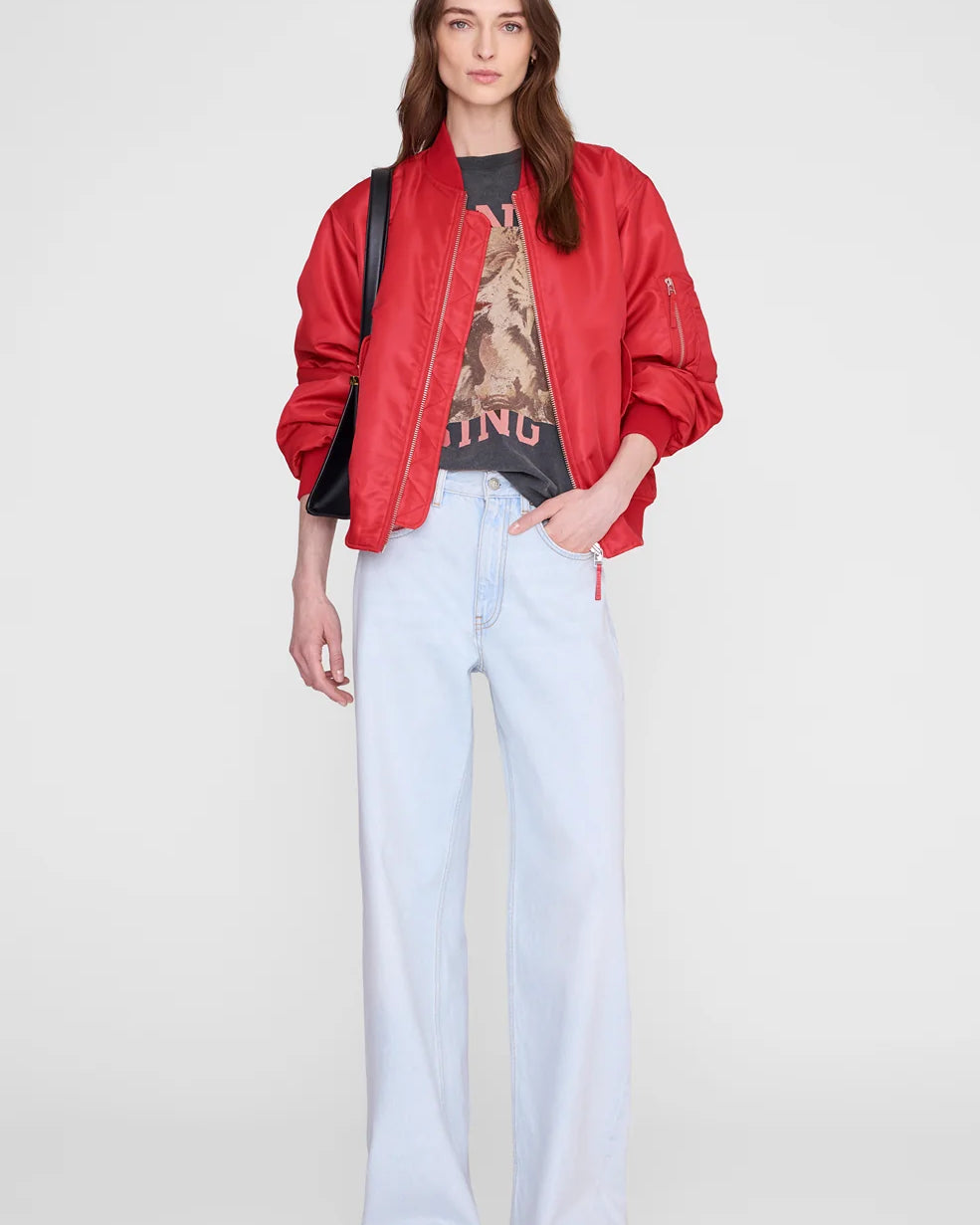 Bomber Léon Anine Bing, coloris rouge, polyester – vue 2
