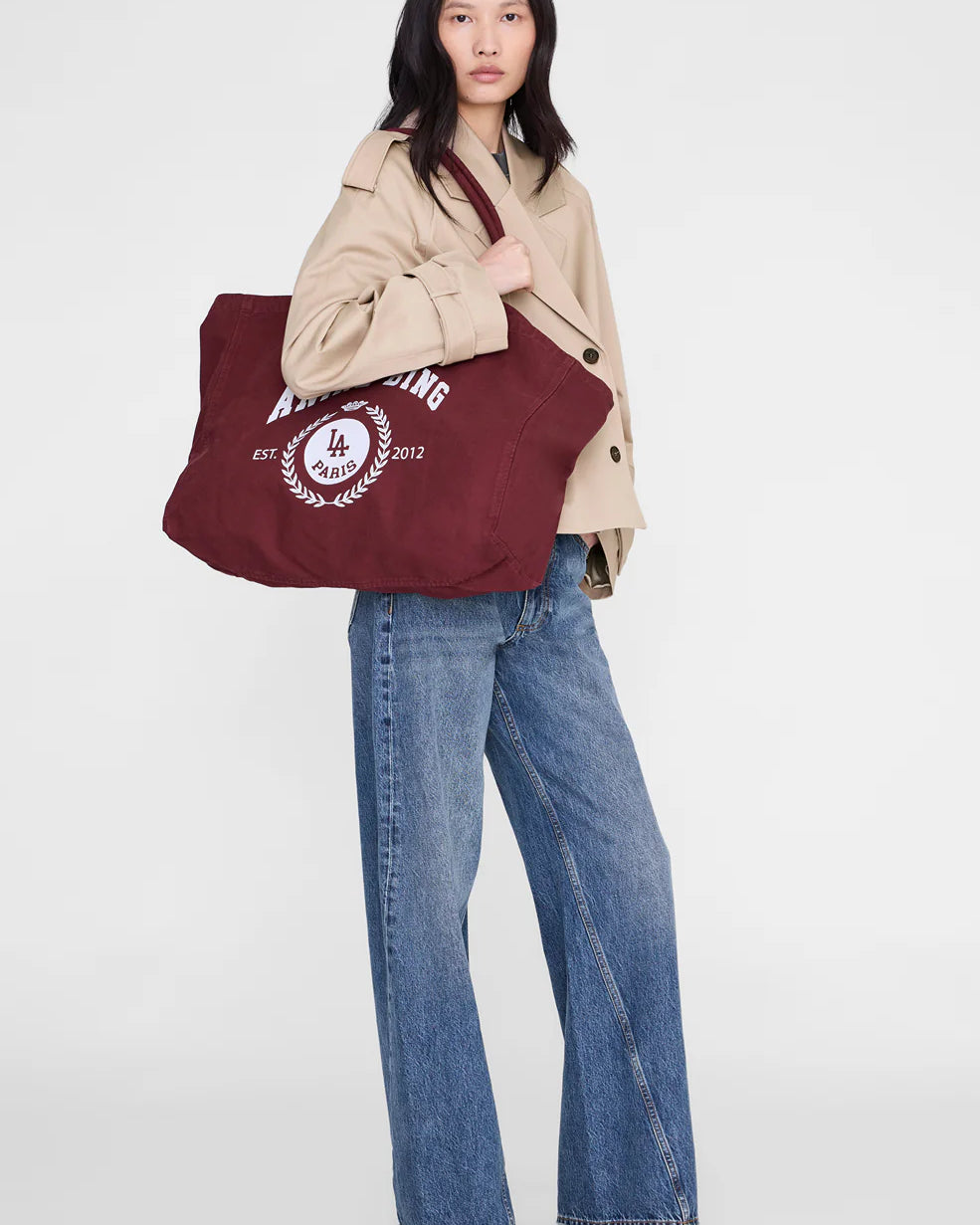 Tote Bag en coton Anine Bing, coloris figue – vue 2
