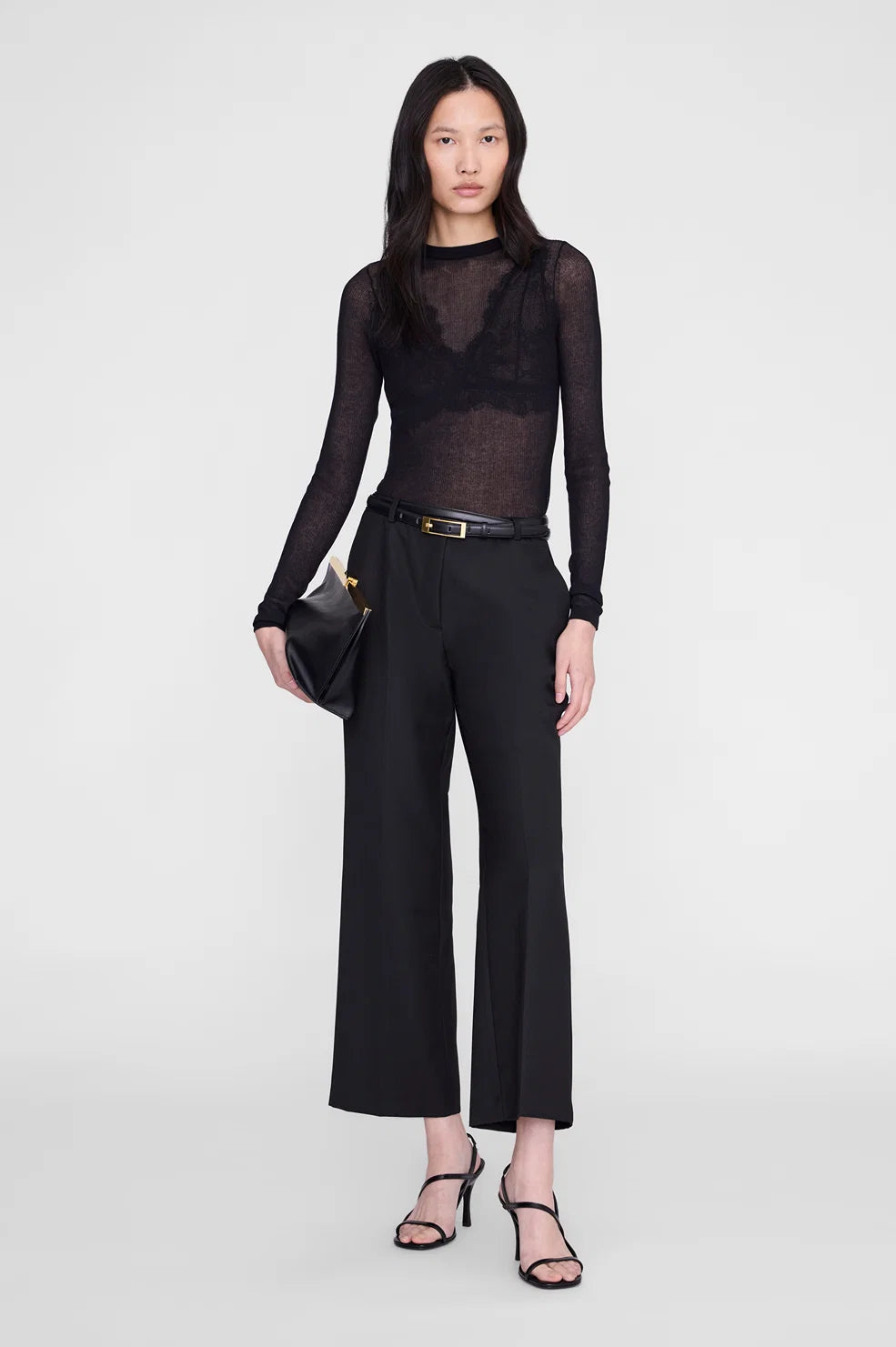 Pantalon Thomas Anine Bing, coloris black, polyester – vue 2