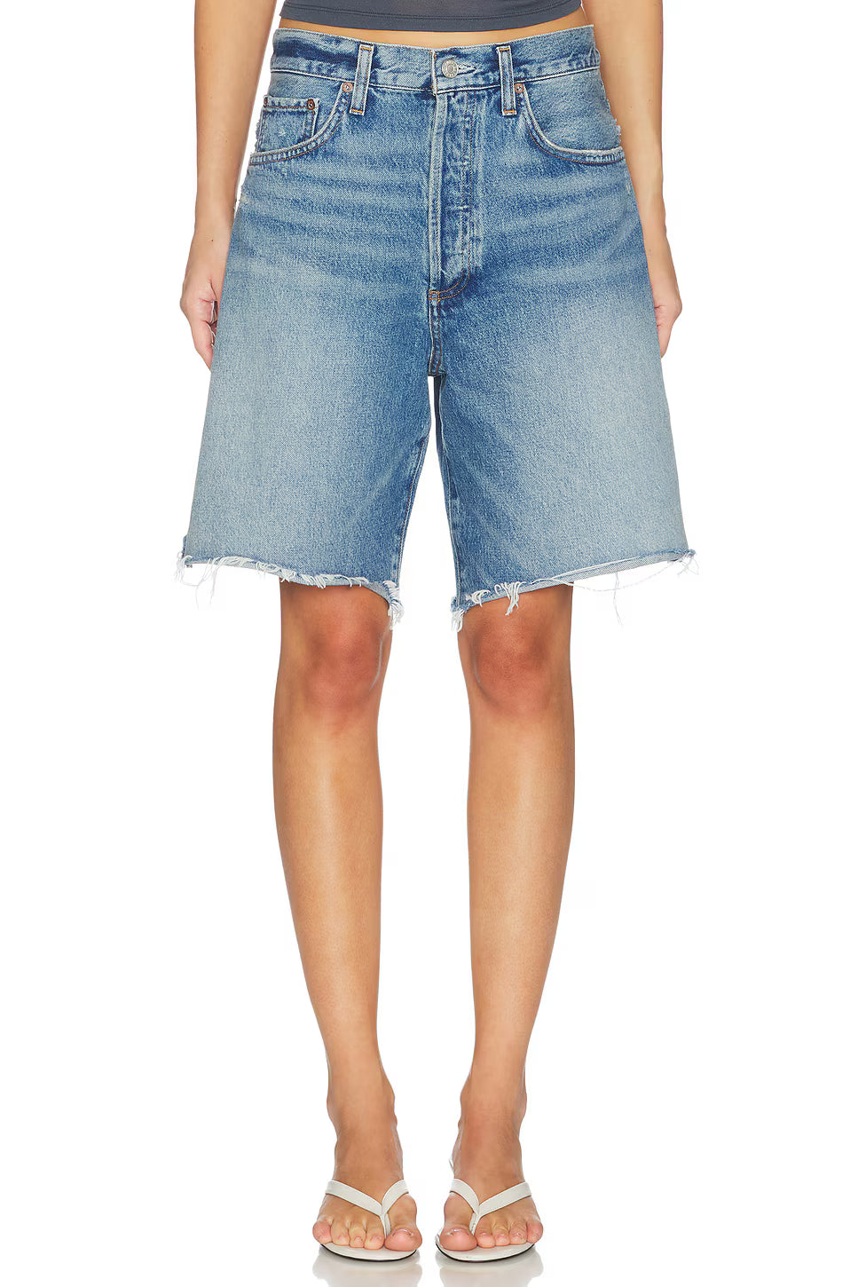 Short Indra Agolde, coloris bleu – vue 2