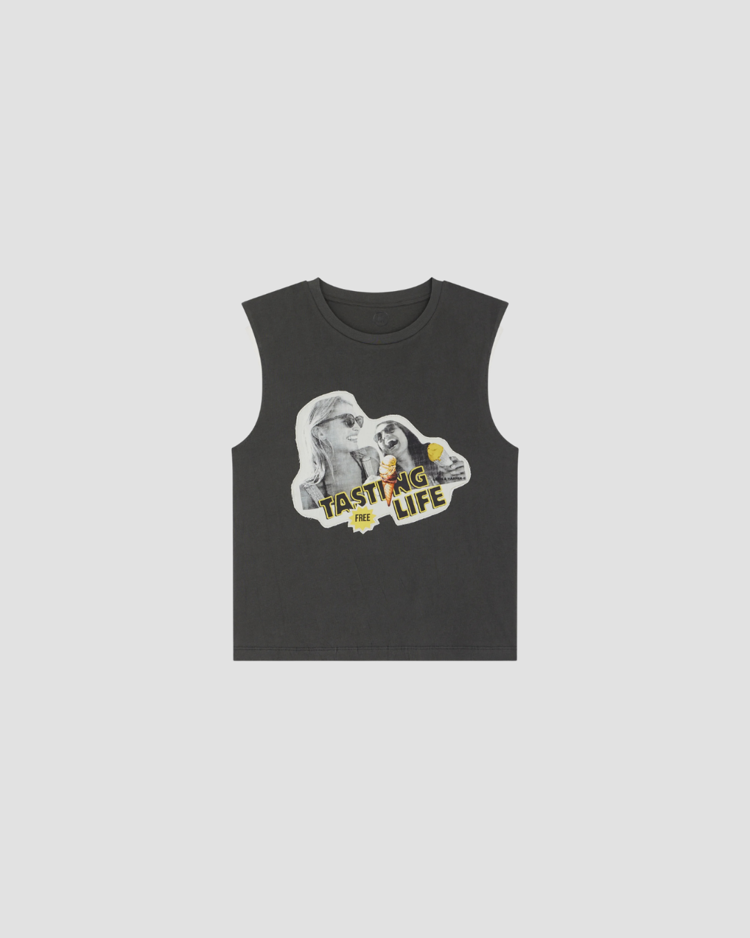 Tee-shirt sans manches avec illustration, coloris gris, marque Léon&Harper, modèle Dode Tasty
