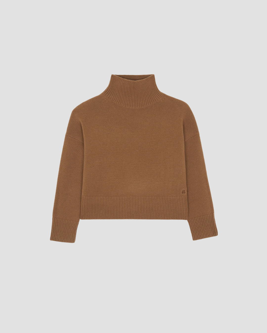 Pull Ulla crop Kujten, coloris macchiato, cachemire – vue 3