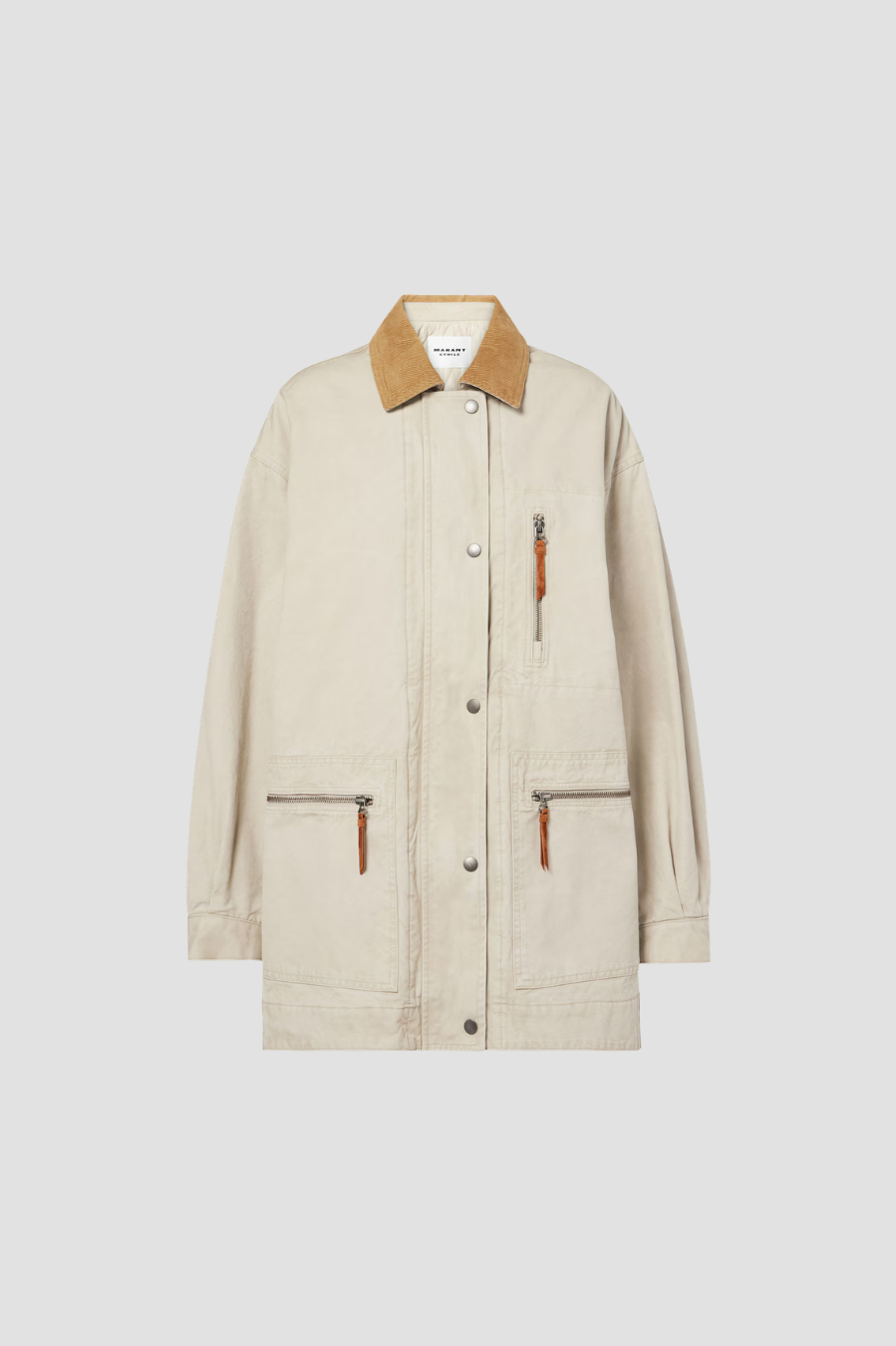 veste longue isabel marant façon cargo
très tendance ces dernieres saisons
idéales avec toutes vos tenues
