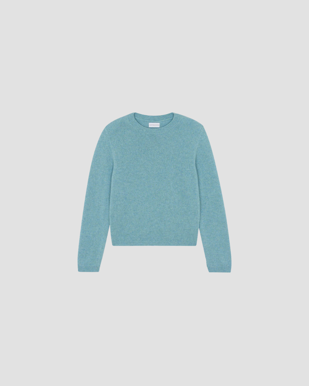 Pull manches longues en cachemire, coloris bleu, marque Linnea Lund, modèle pia