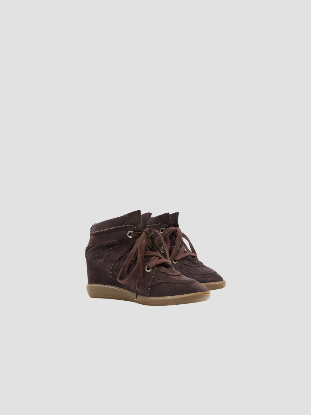 Baskets Bobby Isabel Marant, coloris chocolat, cuir – vue 2