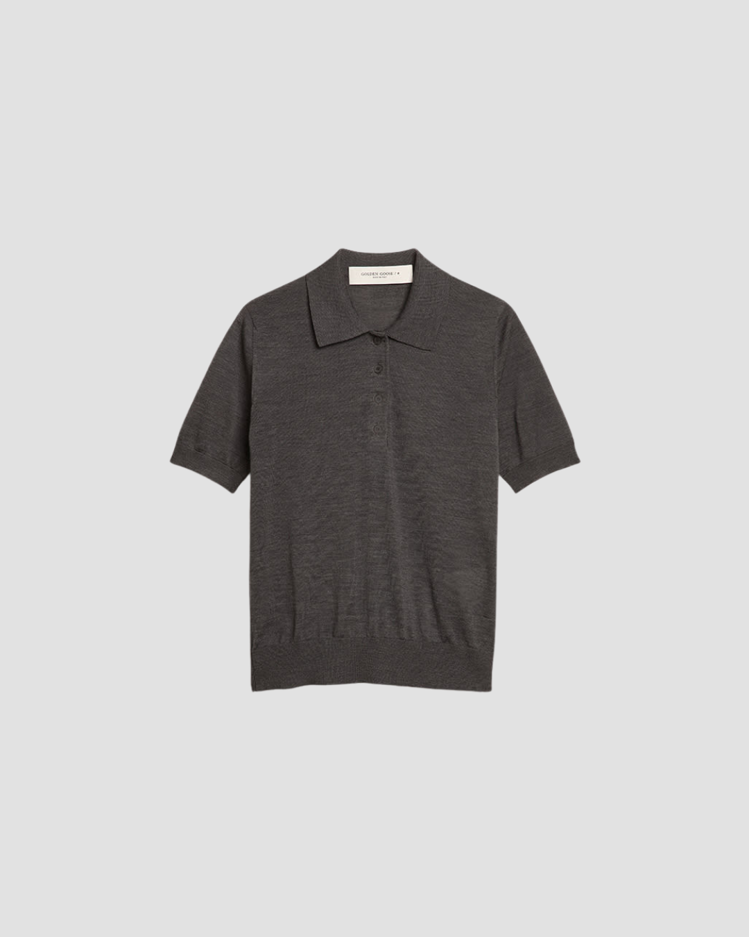 Pull polo Golden Goose, coloris gris, laine