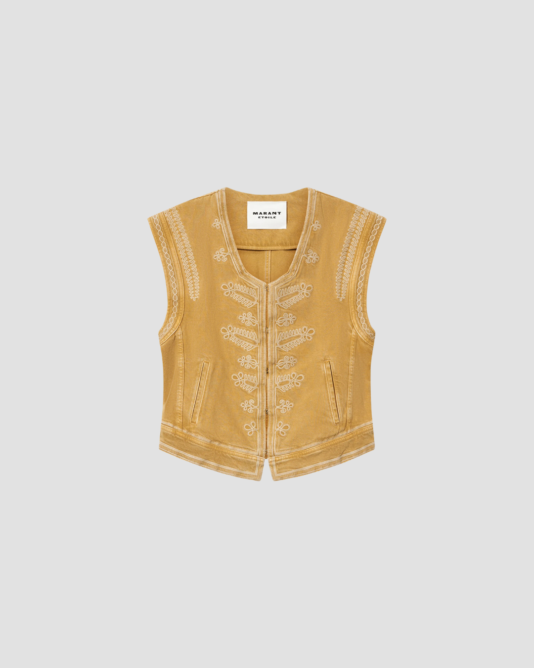 Gilet Edmée Isabel Marant Etoile, coloris honey, coton