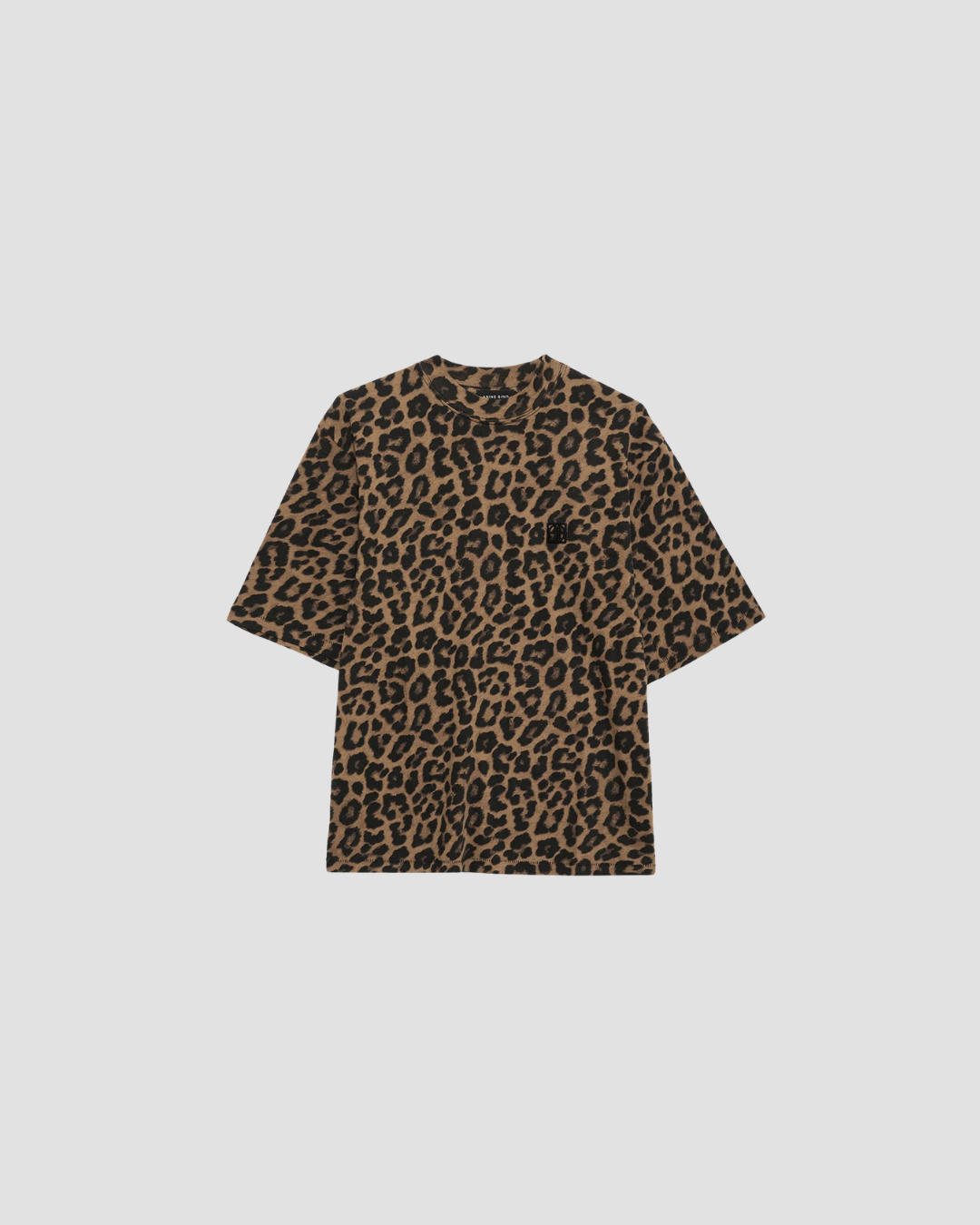 Tee-shirt Avi Anine Bing, coloris black and brown leopard, coton