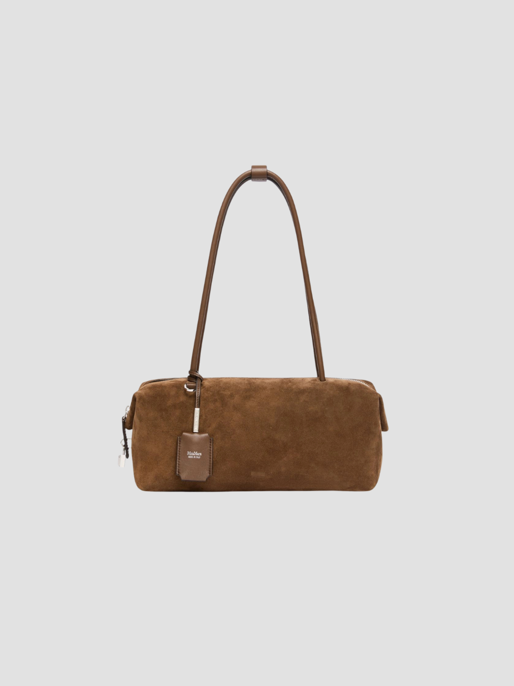 Sac Boston horizontal Max Mara, coloris cacao, cuir