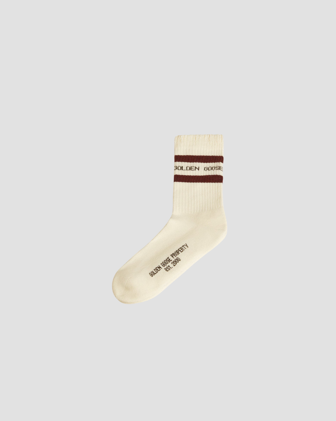 Chaussettes rayées Golden Goose, coloris bordeaux, coton – vue 2