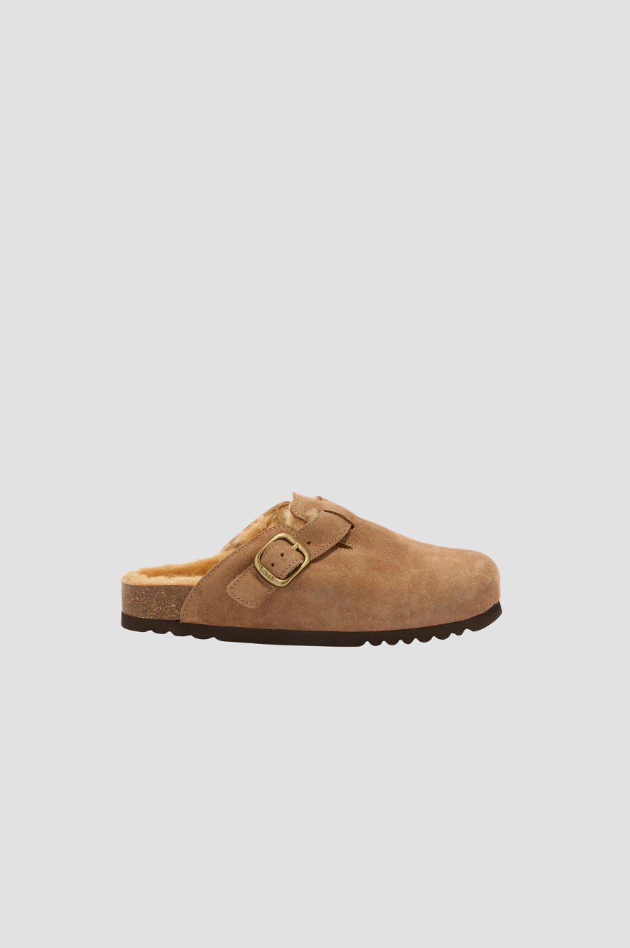 Sabot fourré Fae Scholl, coloris beige, cuir