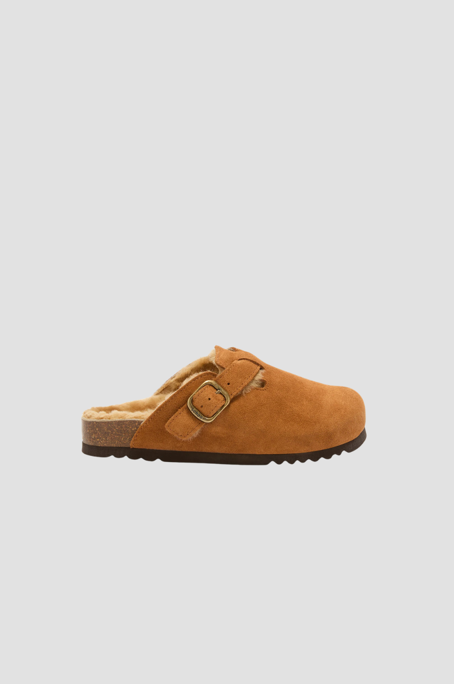 Sabot fourré Fae Scholl, coloris beige, cuir – vue 2