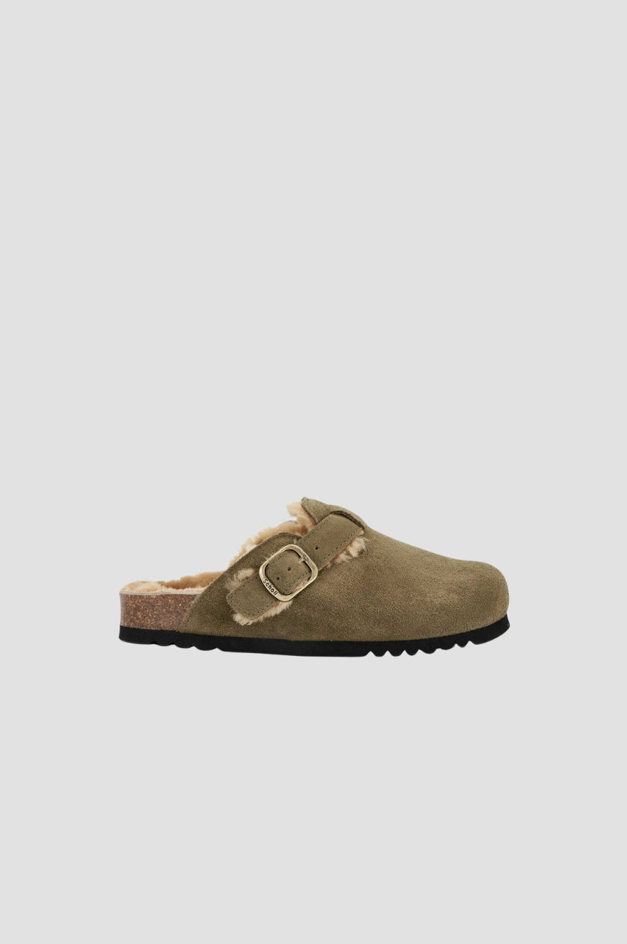 Sabot fourré Fae Scholl, coloris beige, cuir – vue 3