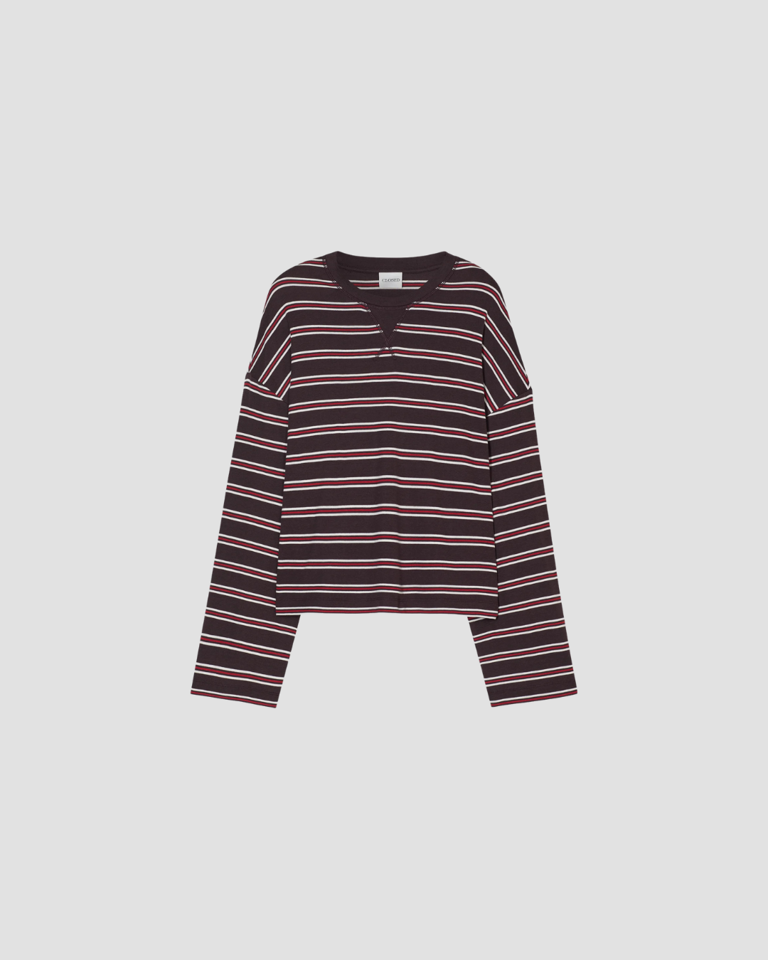Tee-shirt rayé C95375 Closed, coloris chocolat, modal