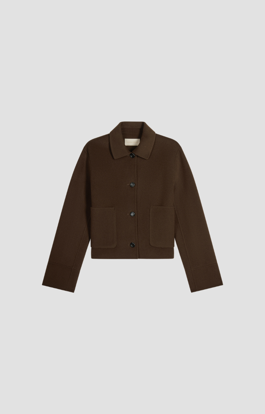 Veste courte Henri Vanessa Bruno, coloris chocolat, laine
