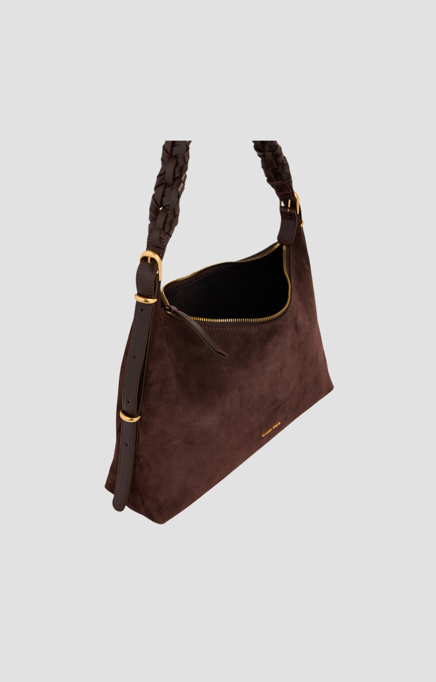 Sac Jess Hobo PM Vanessa Bruno, coloris chocolat, cuir – vue 2