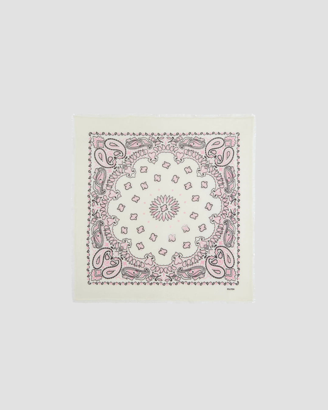 Bandana Hachiko bicolore Kujten, coloris noir, cachemire – vue 2
