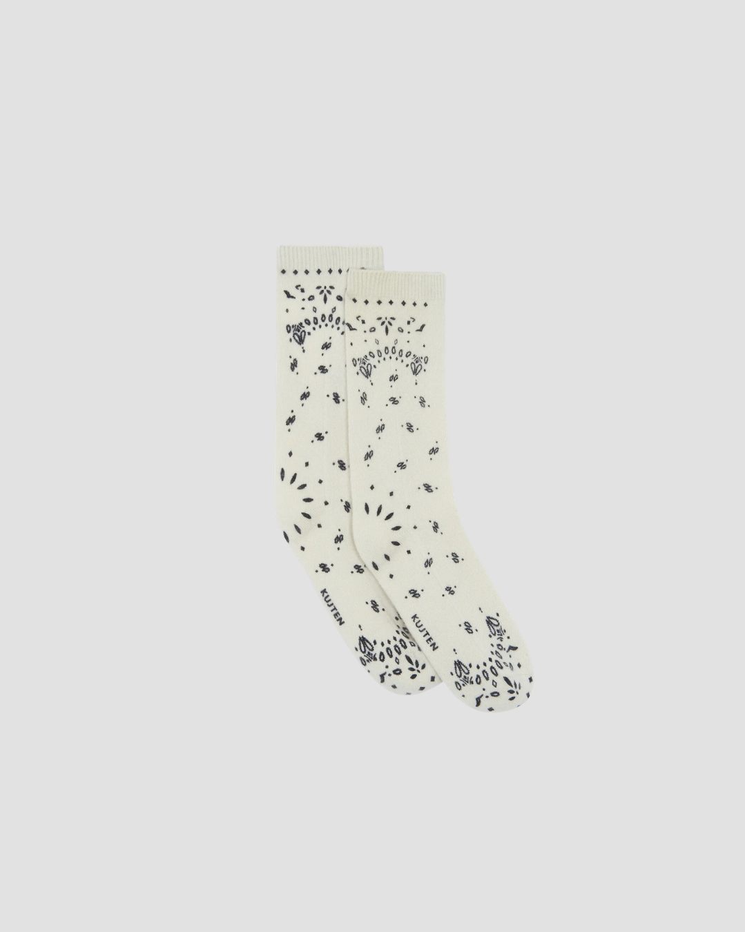 Chaussettes bandana Kujten, coloris orange, cachemire – vue 2