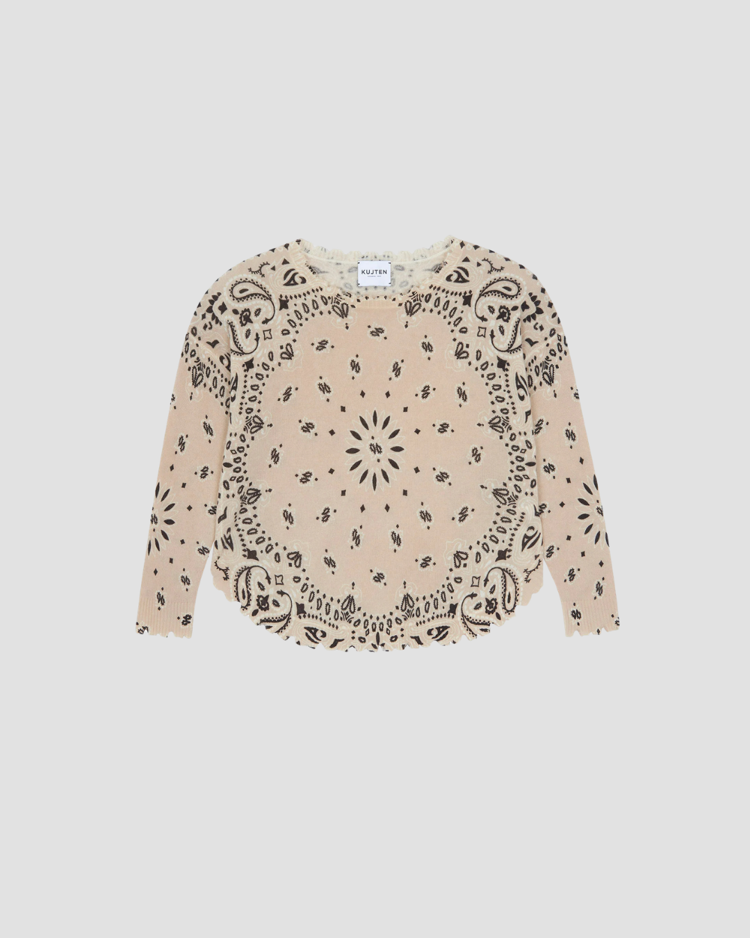 Pull Mela bandana bicolore Kujten, coloris noir, cachemire – vue 2