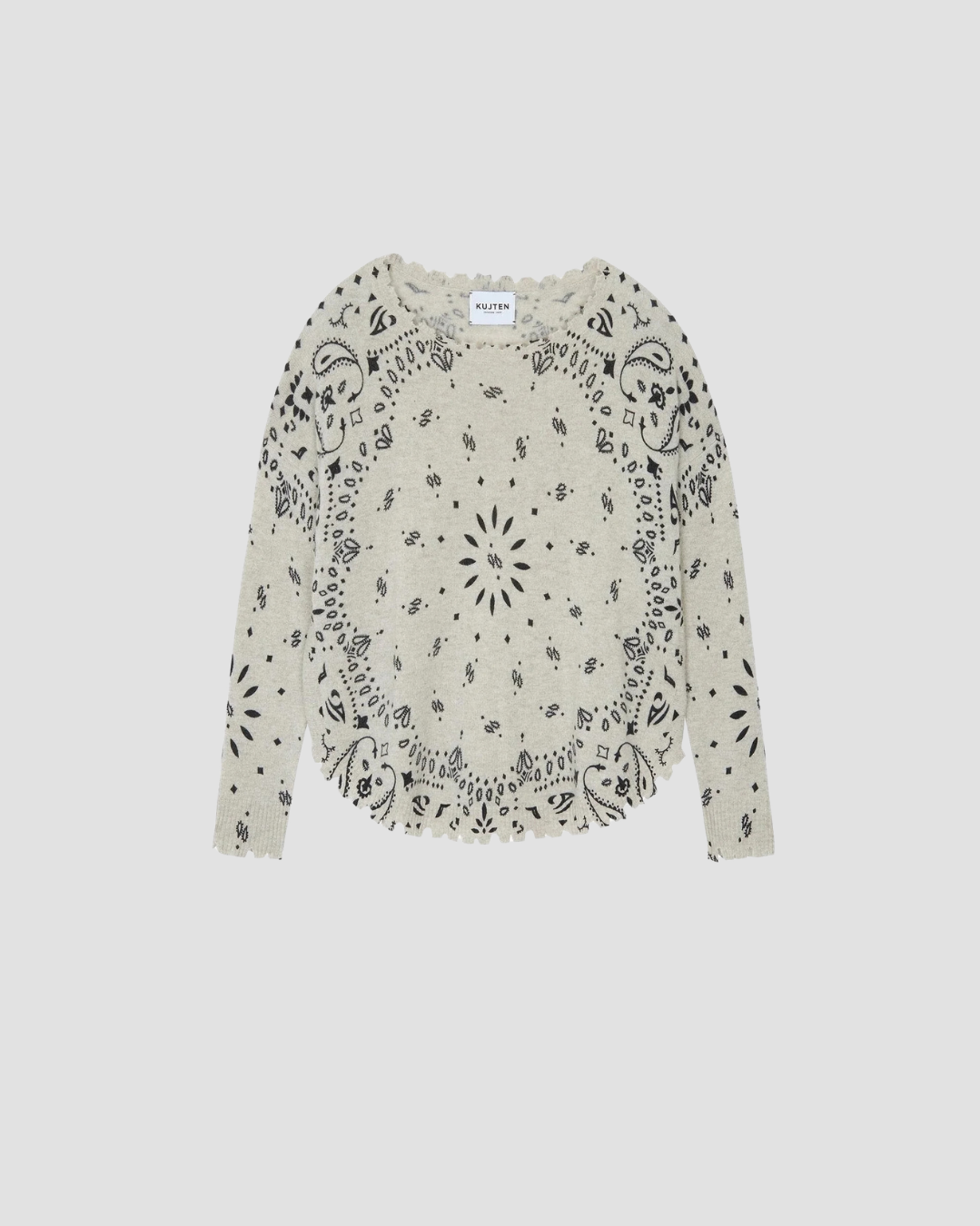 Pull Mela bandana Kujten, coloris blanc, cachemire