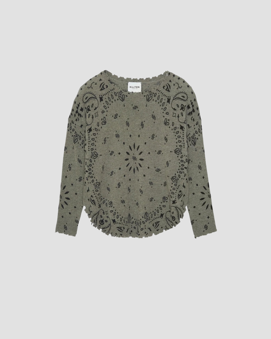 Pull Mela bandana Kujten, coloris blanc, cachemire – vue 4