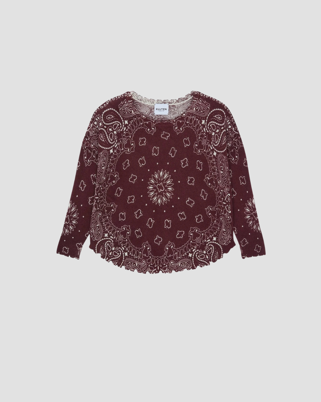 Pull Mela bandana Kujten, coloris blanc, cachemire – vue 2