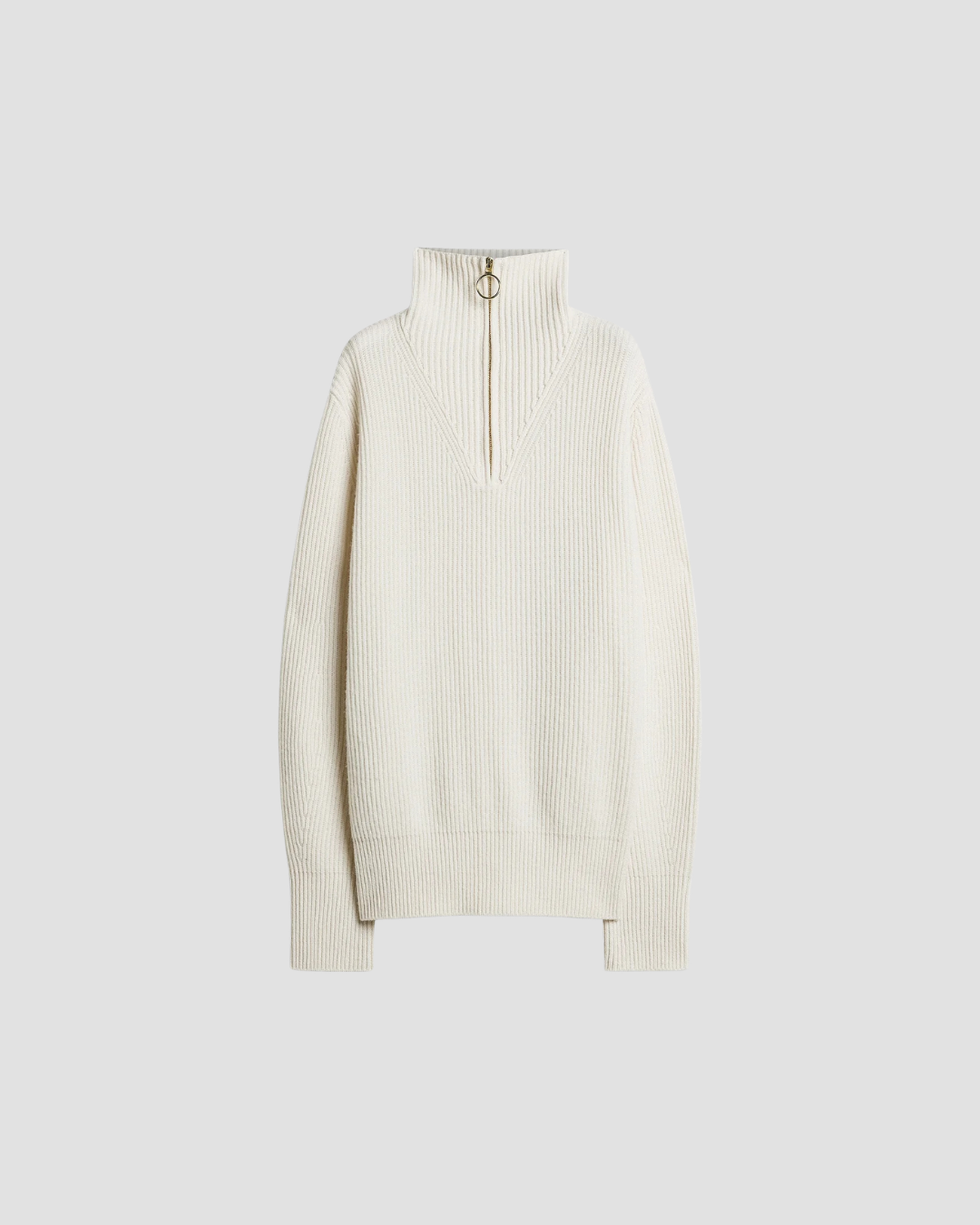 Pull camioneur 15440 Forte Forte, coloris ivoire, laine