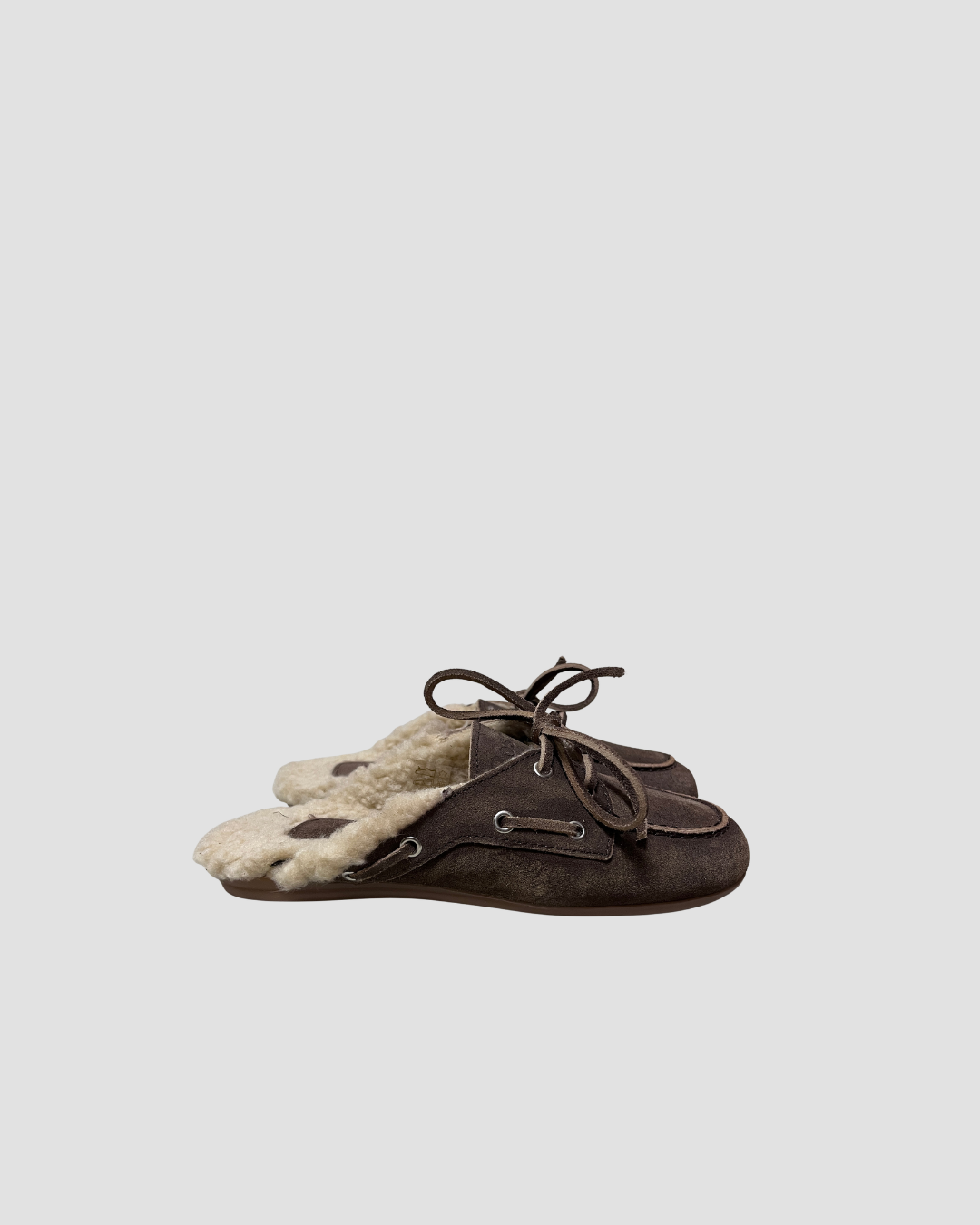 Mocassins sabot fourrés Posa, coloris dark brown marron, cuir