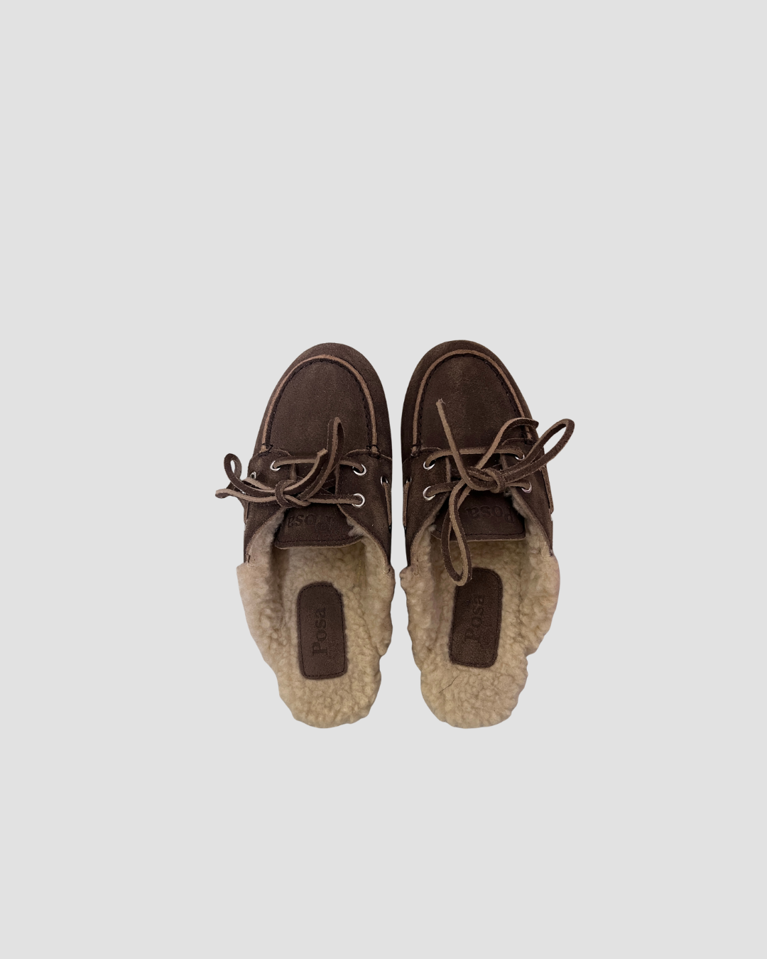 Mocassins sabot fourrés Posa, coloris dark brown marron, cuir – vue 2