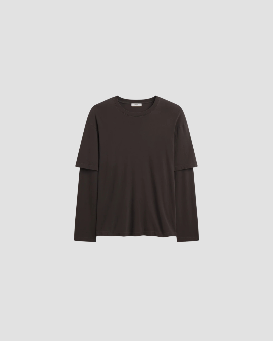 TEE SHIRT FEMME MANCHES LONGUES, MARQUE AGOLDE, MODELE LOIS , COLORIS MARRON