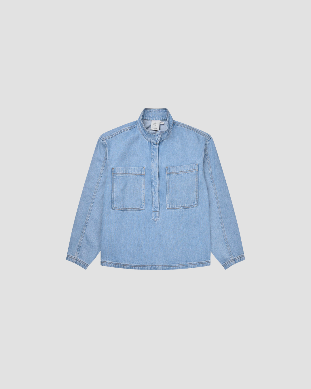 Chemise manches longues, coloris bleu, marque Munthe, modèle Tuxa
