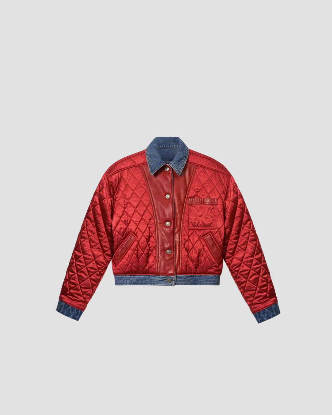 veste en cuir et denim, modele devyna, marque isabel marant, défilé