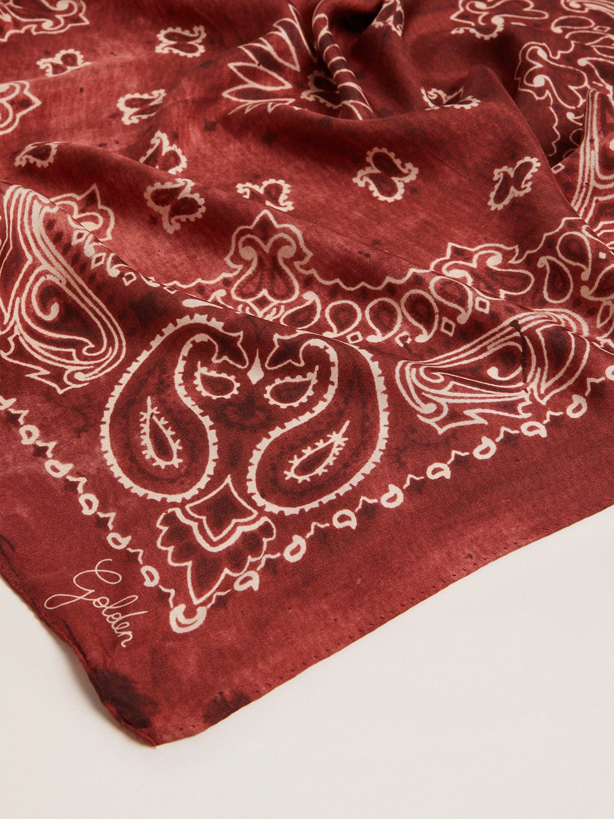 Foulard en soie Golden Goose, coloris bleu – vue 2