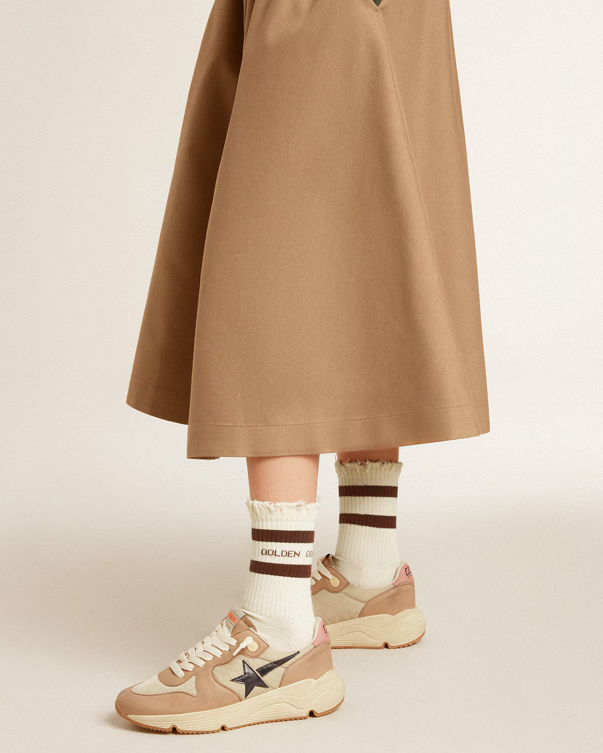 Chaussettes rayées Golden Goose, coloris bordeaux, coton – vue 3